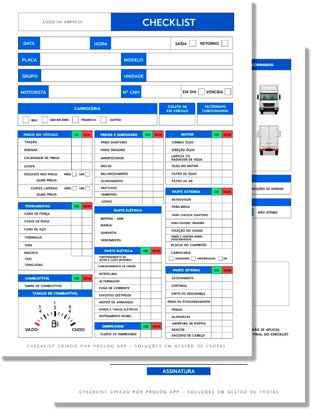 Modelo de checklist completo pronto para impressão