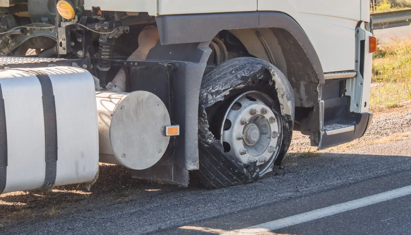 Como trocar um pneu de caminhão furado na estrada?