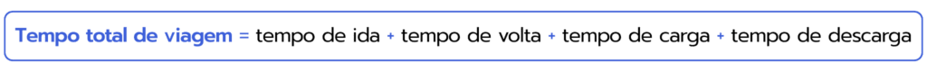 fórmula matemática para descobrir o tempo total de viagem no cálculo de dimensionamento de frota