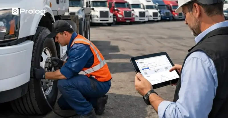 Gestão de pneus em frotas grandes, 50+ veículos.